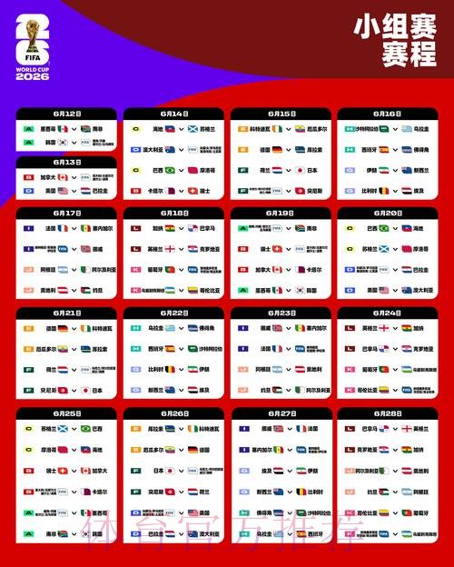 2026世界杯每日赛程地址 2026世界杯每日赛程地址